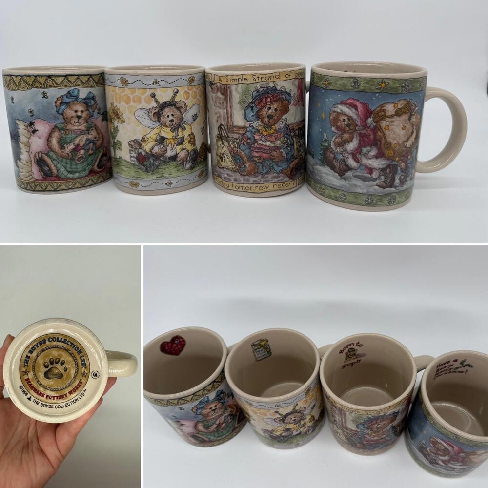 Boyds Bears Ceramic Mug Set of 4 – New